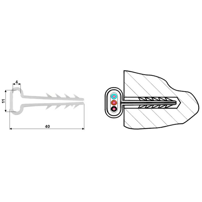 TRZYMAK KABLA UZPP-2*P100